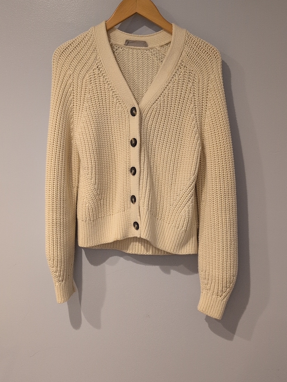 Everlane The Texture Cardigan In Cream Size Small